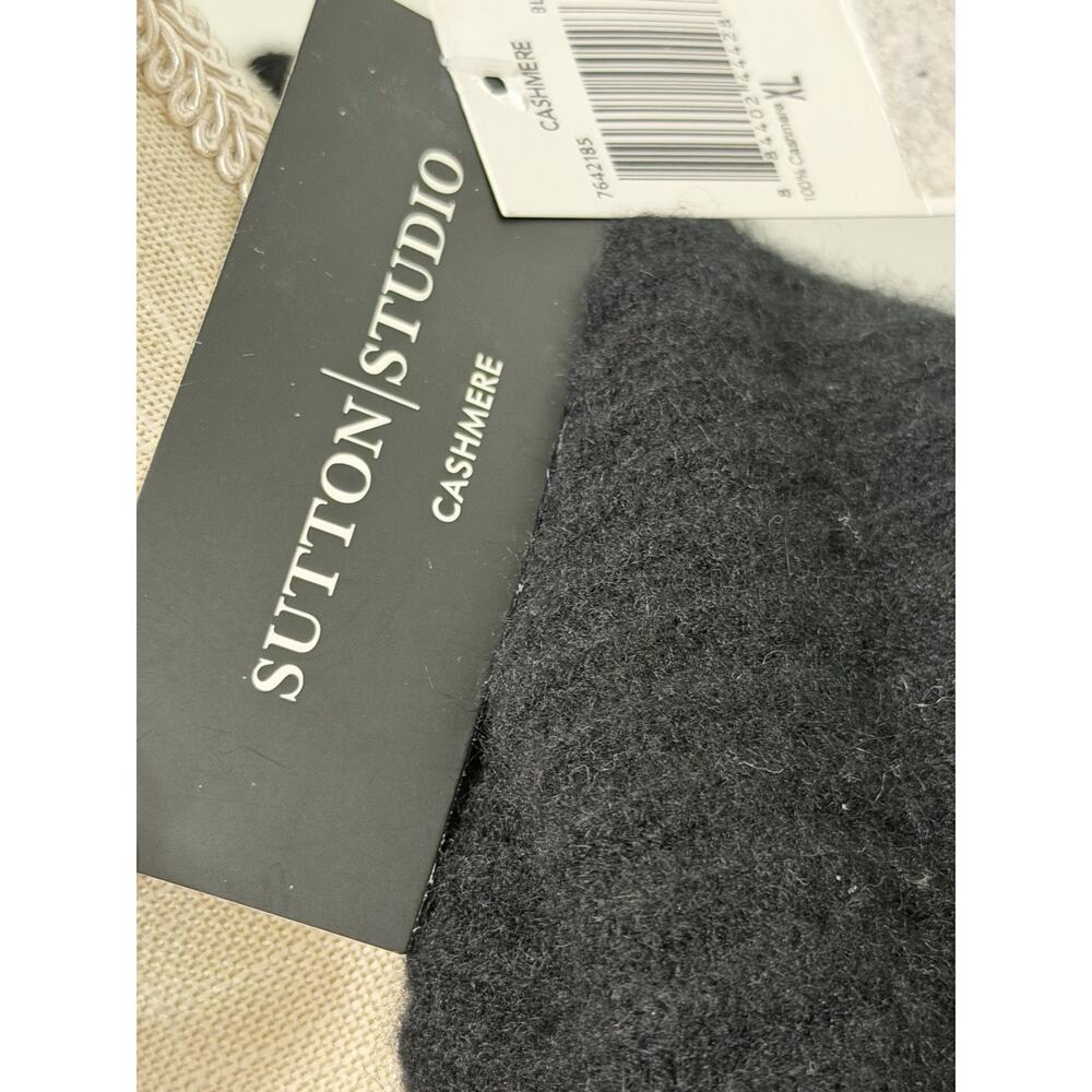 NEW Sutton Studio Cashmere Open Cardigan Sweater Classic Black XL - Picture 3 of 3